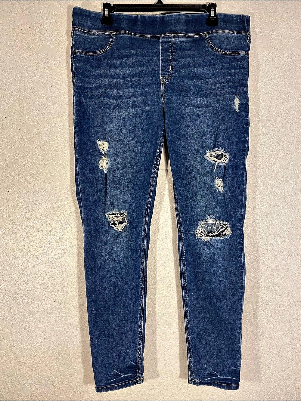 Old Navy Rockstar Super Skinny Jeggings Mid-Rise Blue Waist 16